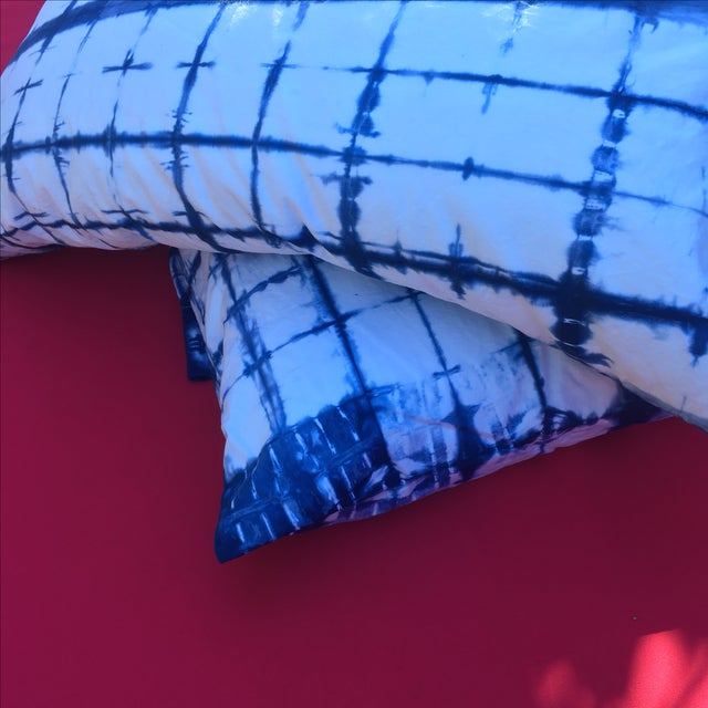 Indigo Shibori King Size Pillow Shams A Pair Chairish