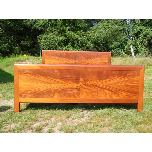 Vintage Mid Century Modern Solid Walnut King Size Bed ...