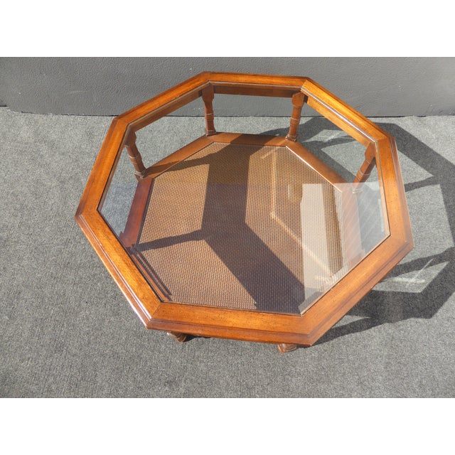 Mid Century Octagon Beveled Glass Top Coffee Table Chairish