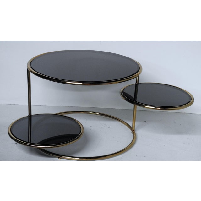 Modern Design Coffee Table With Black Glass Inserts Chairish