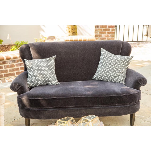 Black Velvet Settee Sofa Chairish