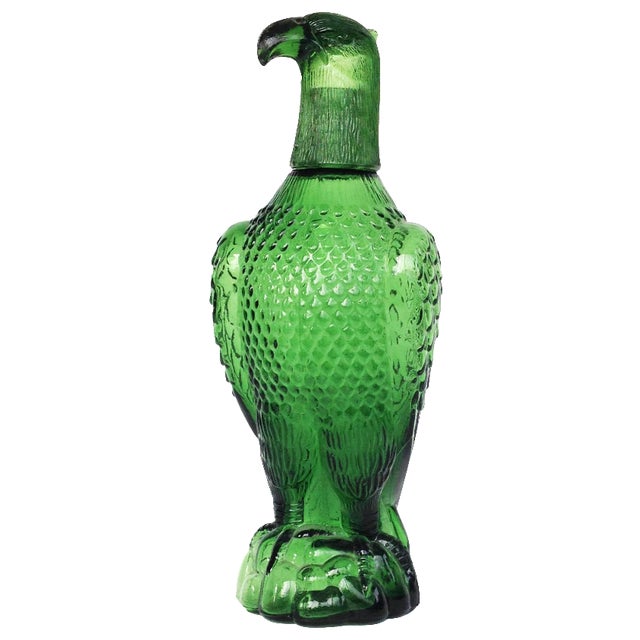 Vintage Green Glass Eagle Decanter Chairish