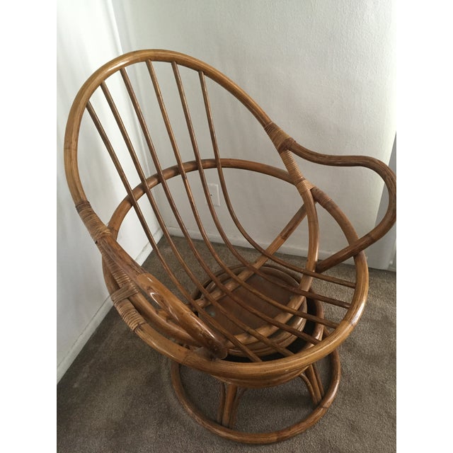 Vintage Rattan Swivel Chair Chairish