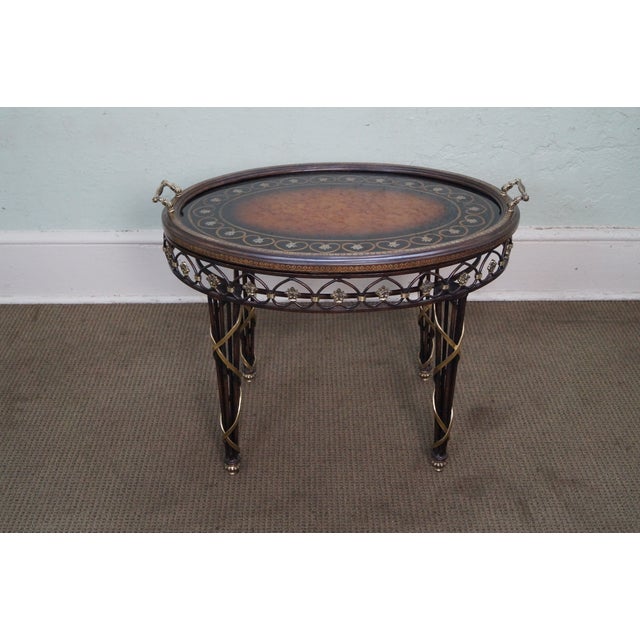 Maitland Smith Iron & Brass Tray Top Coffee Table | Chairish