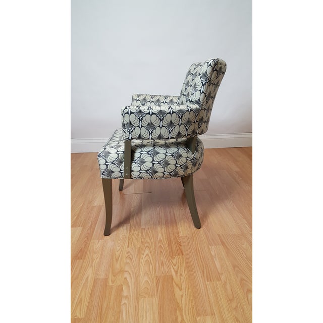 Vintage Gray Floral Accent Chair Chairish