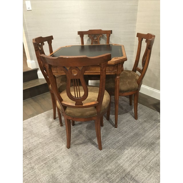 Antique Game Table and Chairs Set of 5 Chairish