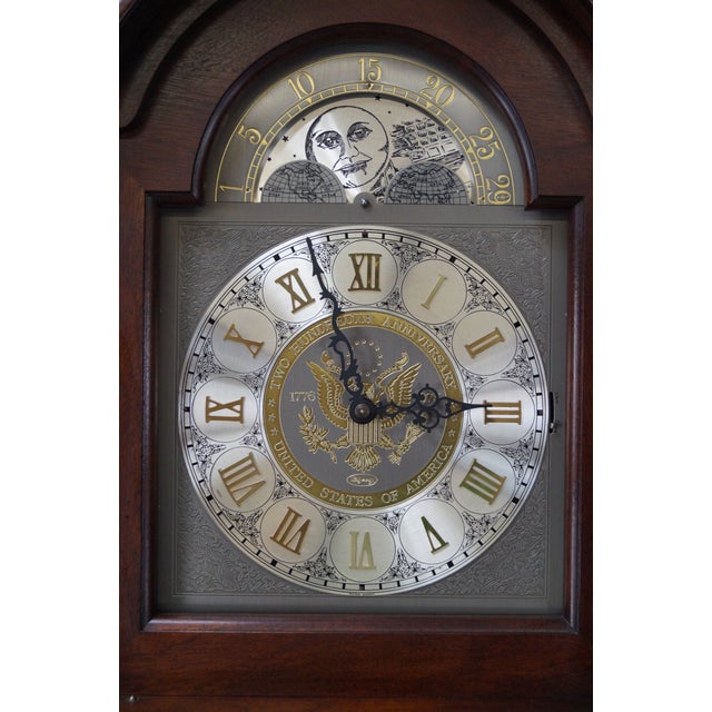 Ridgeway 1976 Bicentennial Mahogany Inlaid Grandfather Clock Chairish
