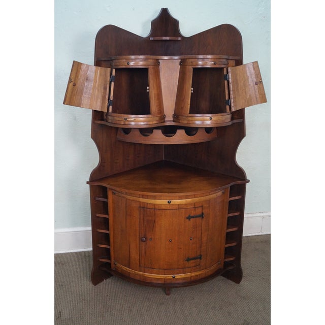 Vintage Oak Barrel Corner Bar Chairish