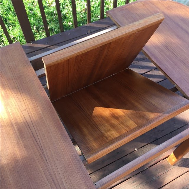 Danish Modern Wood Hidden Leaf Dining Table | Chairish