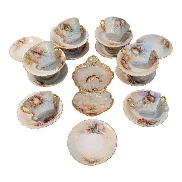 Seashell Limoges Soup Cups & Saucers 24 Pieces Chairish