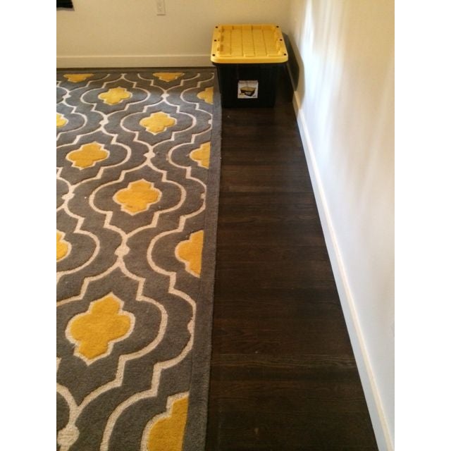 Modern Graphic Mustard & Grey Print Rug 7' x 11' Chairish