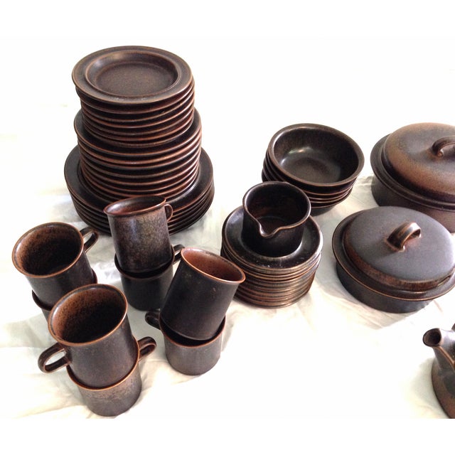 Arabia Finland Ruska Stoneware Pottery Set of 46 Chairish