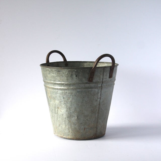 Vintage Metal Olive Bucket Chairish