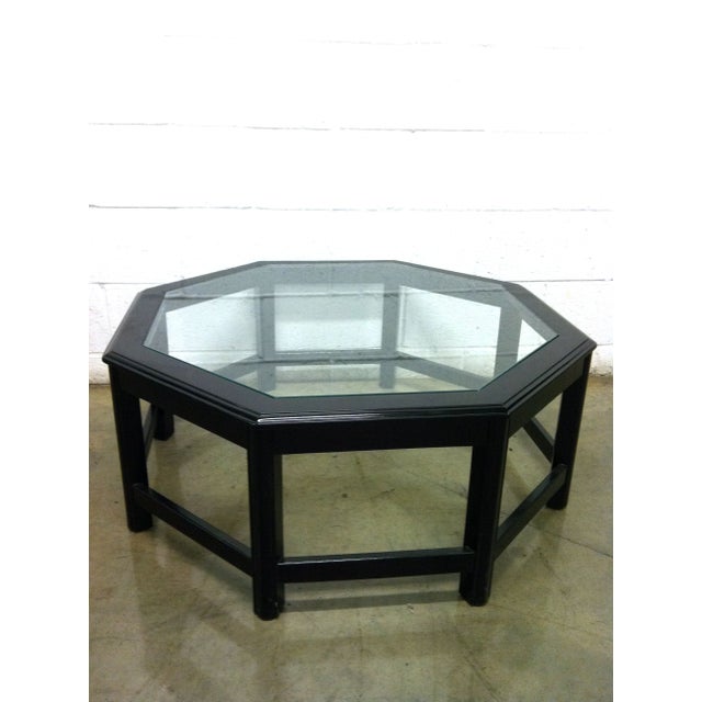 Octagonal Black Lacquer And Glass Cocktail Table Chairish