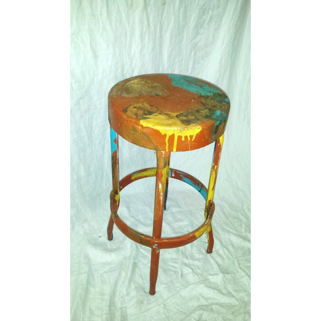 Vintage Industrial Metal Artist Stool Chairish