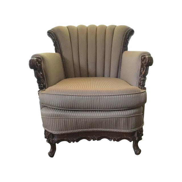 1950s Gold Channel Back Side Chair Chairish