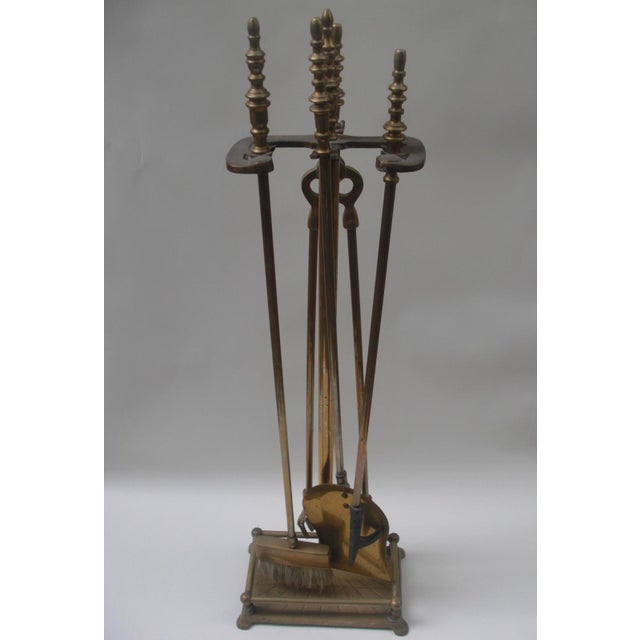 Vintage Brass Fireplace Tool Set & Stand Chairish