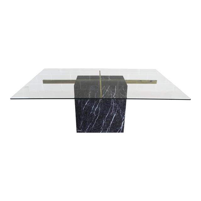 Vintage Artedi Italian Marble Glass Top Dining Table ...
