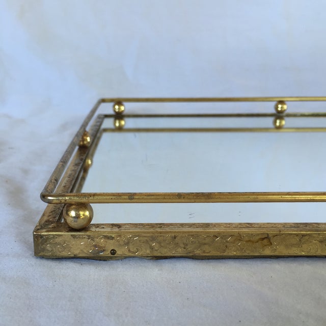 Brass Mirrored Vanity Tray Chairish