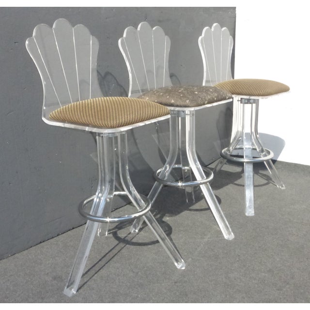Vintage Mid Century Lucite Swivel Bar Stools 3 Chairish