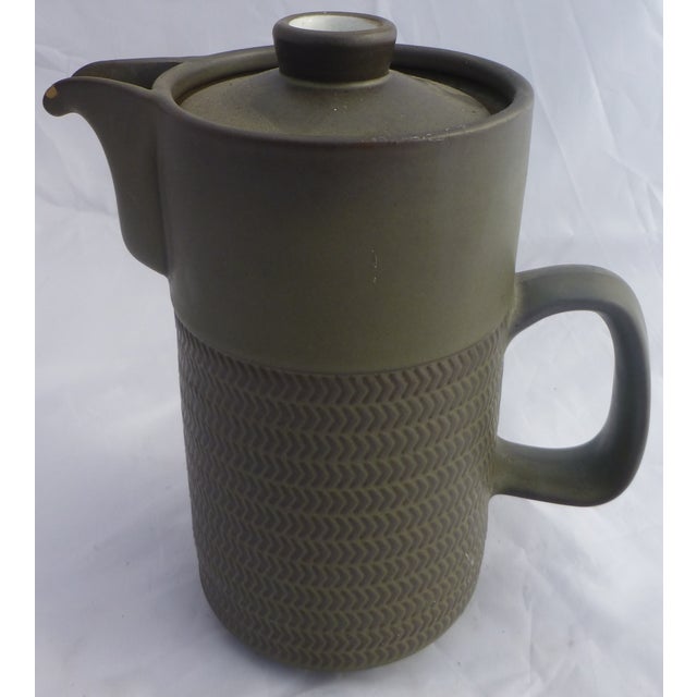 Mid Century Denby Chevron English Tea Pot Chairish