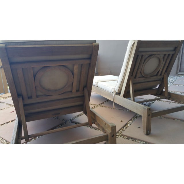 Restoration Hardware Teak Leagrave Collection Chaise Lounges - Pair | Chairish