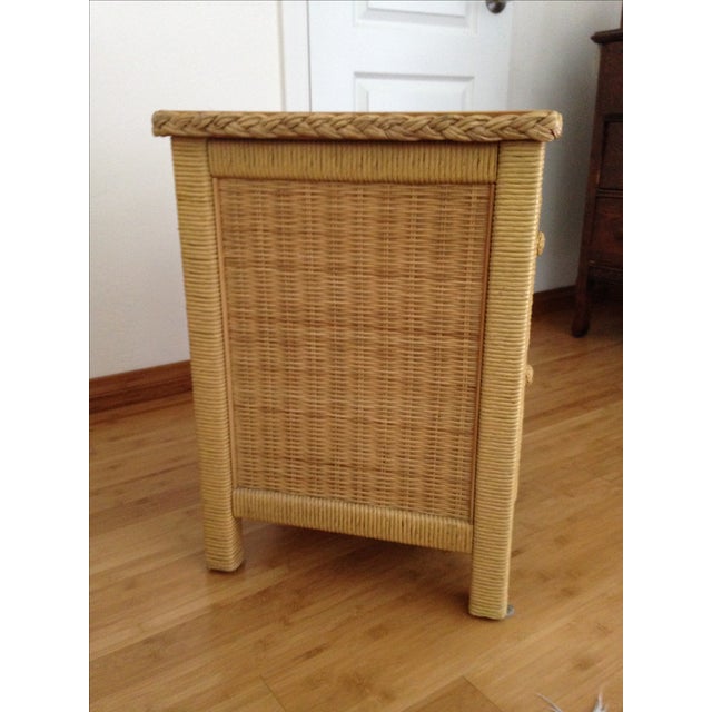 Vintage Wicker Henry Link Nightstand Chairish