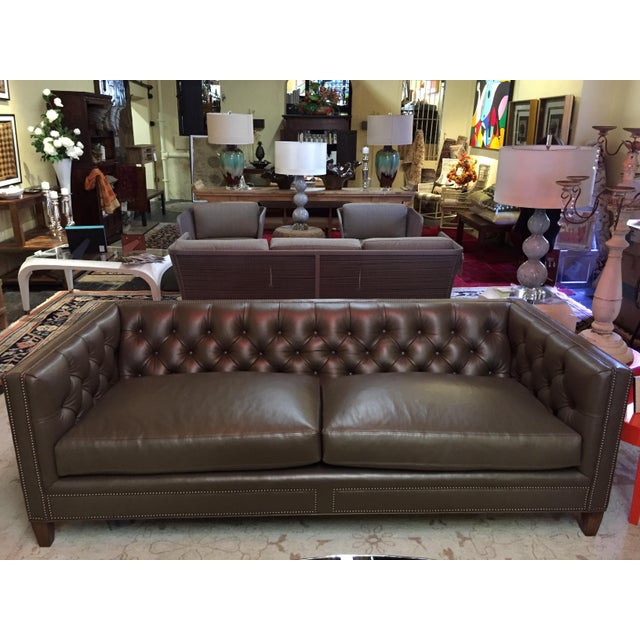 Tufted Back Leather Sofa Chairish