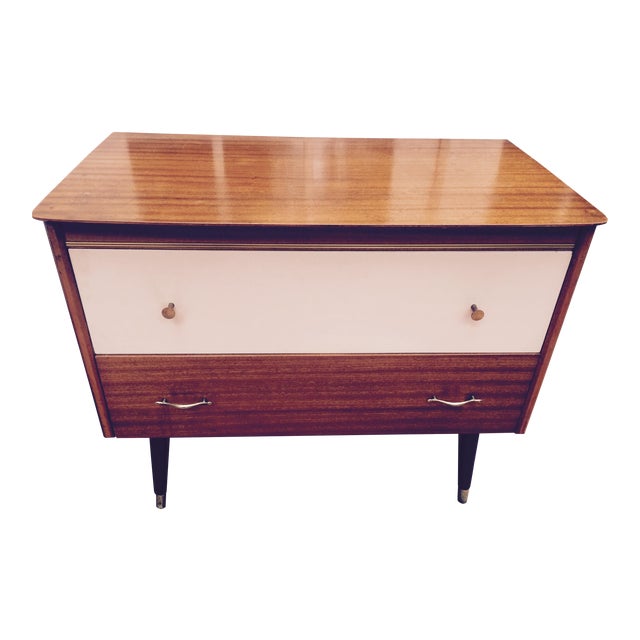 Mid-Century 2 Drawer Side Table | Chairish