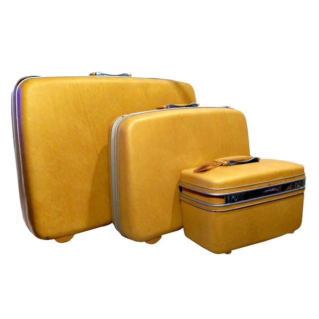Vintage Canary Samsonite Luggage Set of 3 Chairish