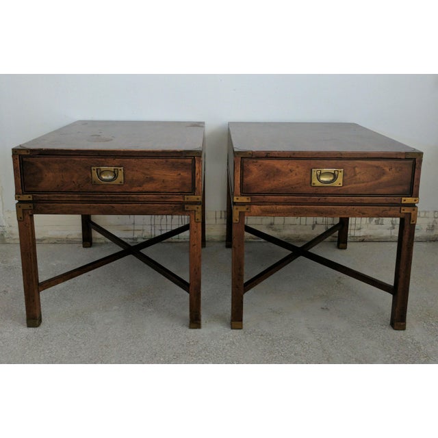 Vintage Heritage Campaign Style Nightstands- A Pair | Chairish