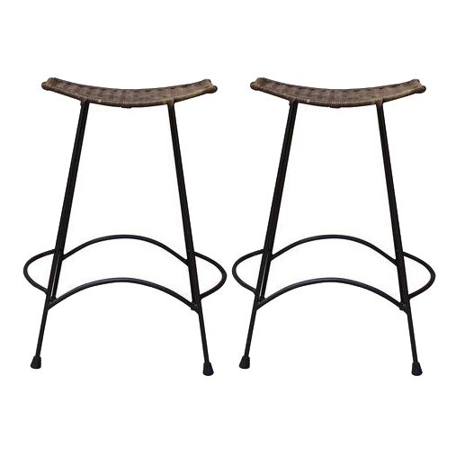 Arthur Umanoff Counter Height Bar Stools A Pair Chairish