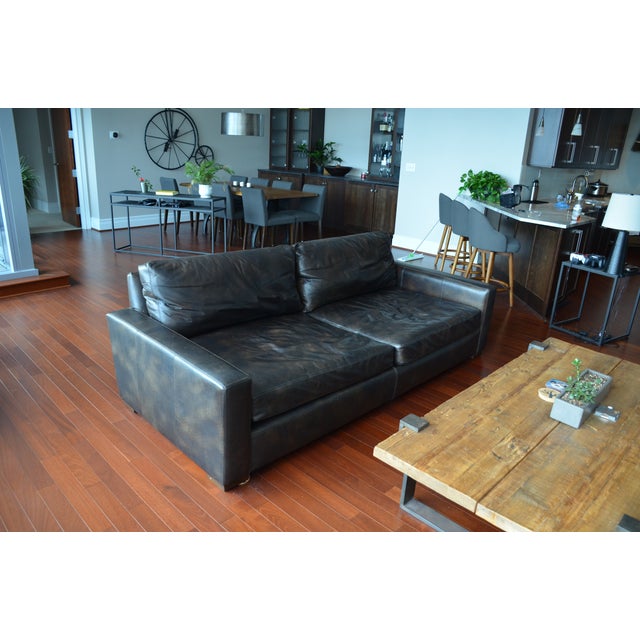 Restoration Hardware Maxwell Leather Sofa | Chairish