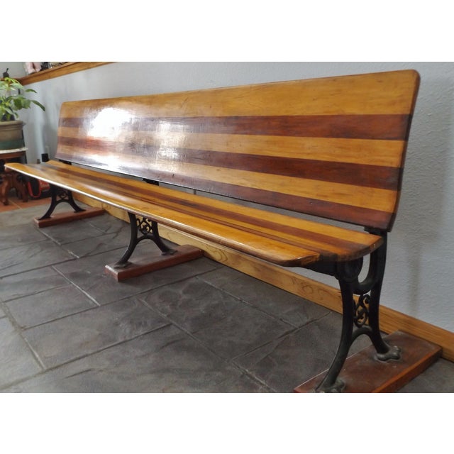 Vintage 8 Foot Long Folding Train Station Bench Chairish
