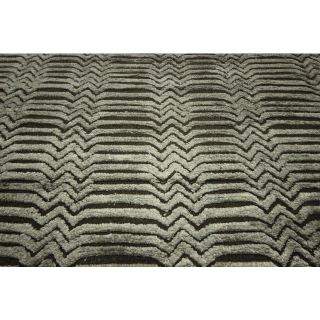 Modern Wool & Silk Area Rug 9'4" x 12'1" Chairish