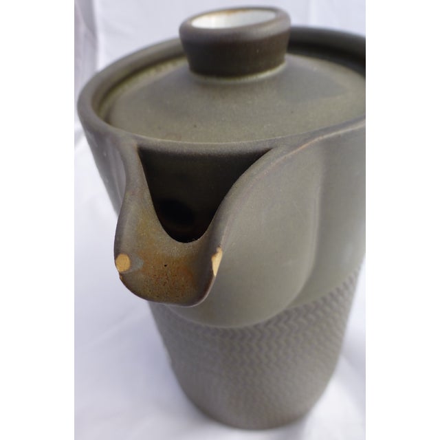 Mid Century Denby Chevron English Tea Pot Chairish