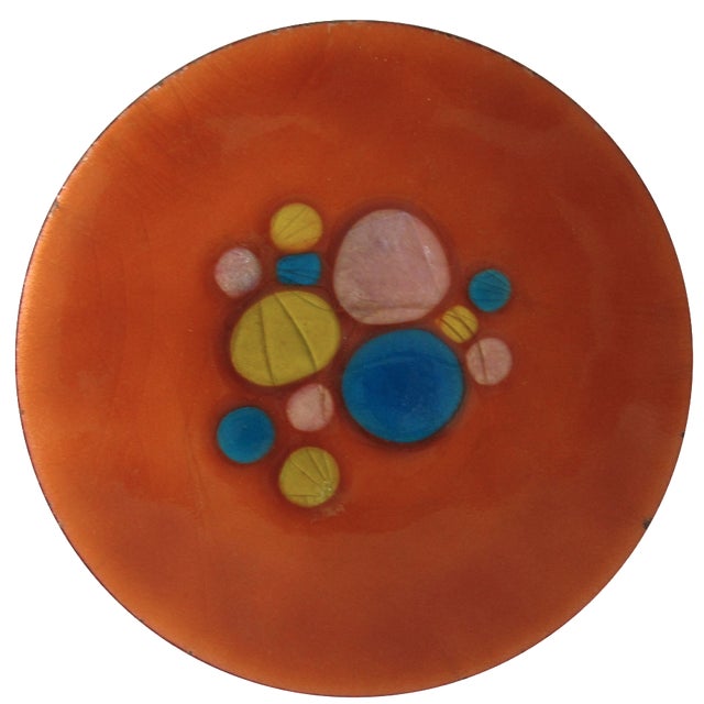 MidCentury Orange Enamel Plate Chairish