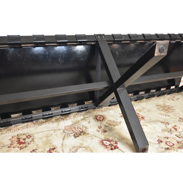 Black Leather Strapped XBase Director's Bench Chairish