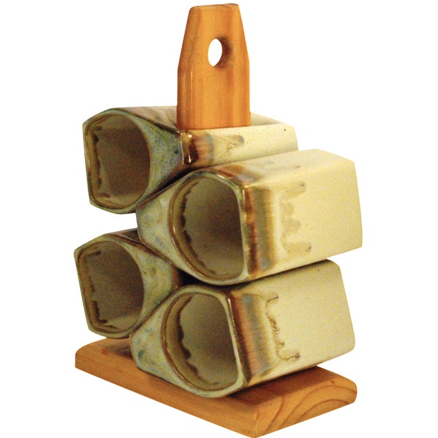 Padilla Stoneware Mugs with Stand Set of 4 Chairish