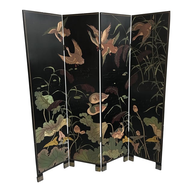 Vintage Oriental Screen Room Divider Chairish