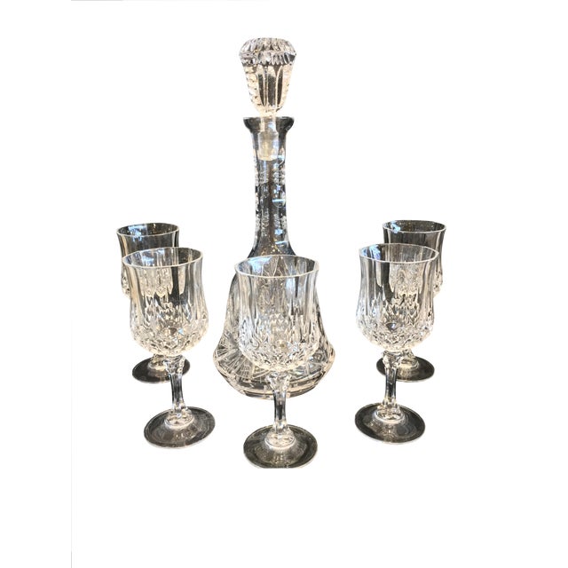 Waterford Crystal Wine Decanter & 5 Glasses Chairish