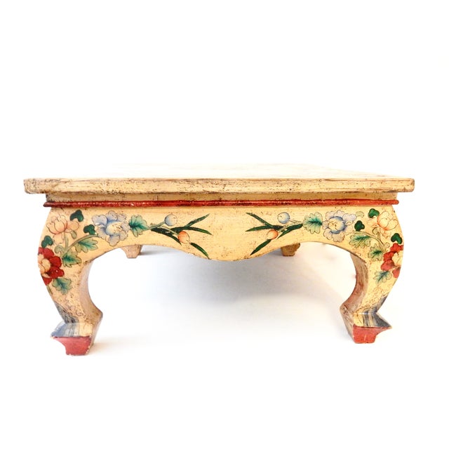 Tibetan Coffee Table : 20th Century Tibetan Painted Square Coffee Table | Chairish - Stunning original antique tibetan reclaimed wood and metal bound coffee table.