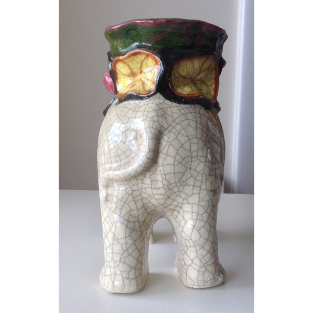 Japanese Ceramic Crackle Elephant Planter Chairish