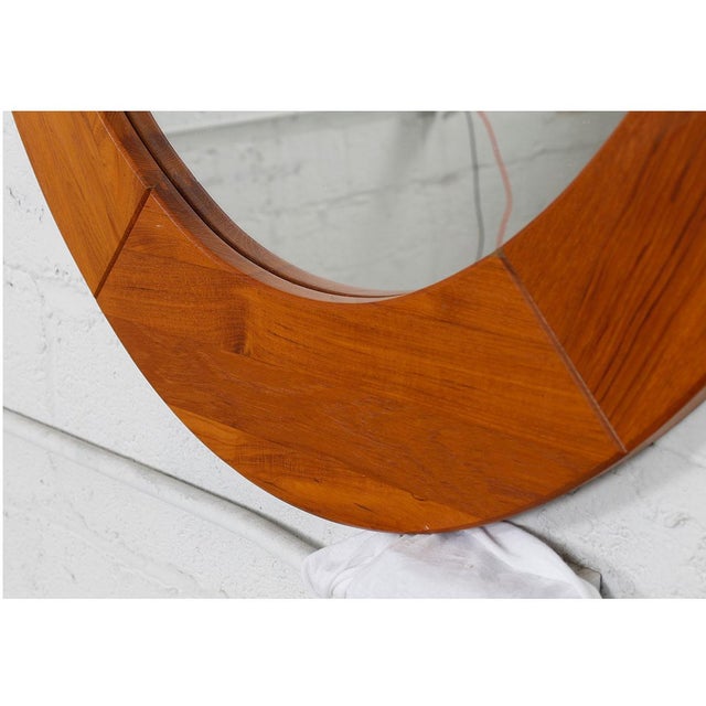 Pedersen & Hansen Large Oval Teak Mirror Chairish