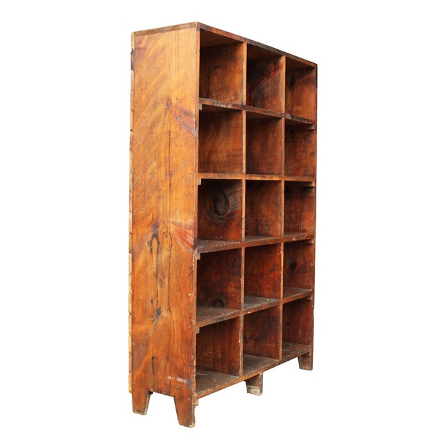 Vintage Industrial Wood Storage Cubby Chairish