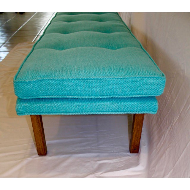 MidCentury Tufted Turquoise Bench Chairish