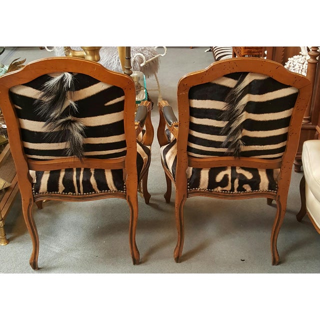 Pair French Zebra Covered Chairs Chairish