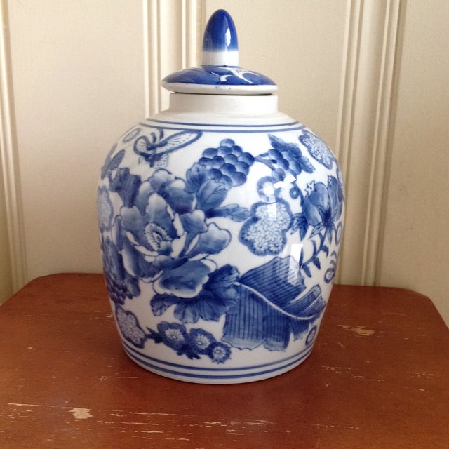 Blue and White Chinoiserie Ginger Jar Chairish