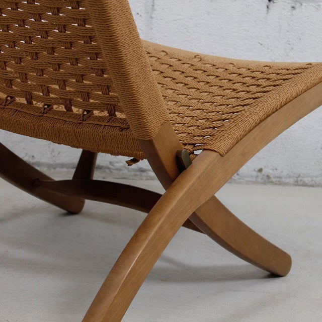Hans Wegner Style Danish Cord Folding Chairs S/2 Chairish