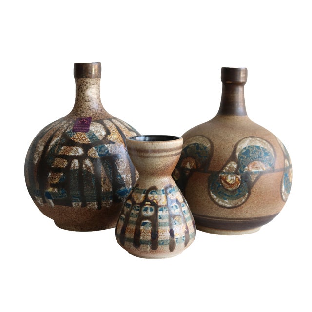 Lapid Pottery Vases From Israel Set of 3 Chairish